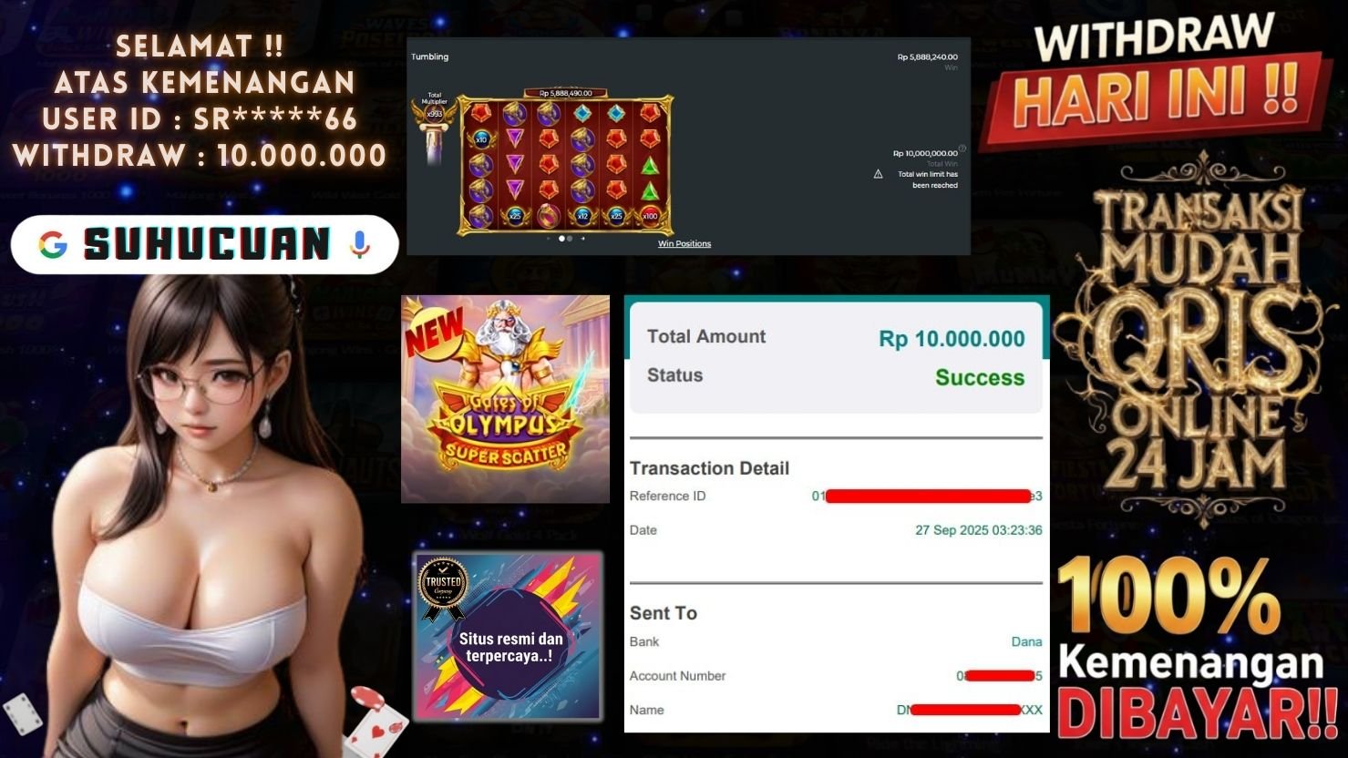 SUHUCUAN JACKPOT SLOT GATES OF OLYMPUS SUPER SCATTER